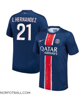 Billige Fotballdrakt Paris Saint-Germain Lucas Hernandez #21 Replika Hjemmedrakt 2024-25 Kortermet